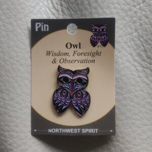 'Owl Chick' Pin Indigenous Design by Douglas Horne, Coast Salish